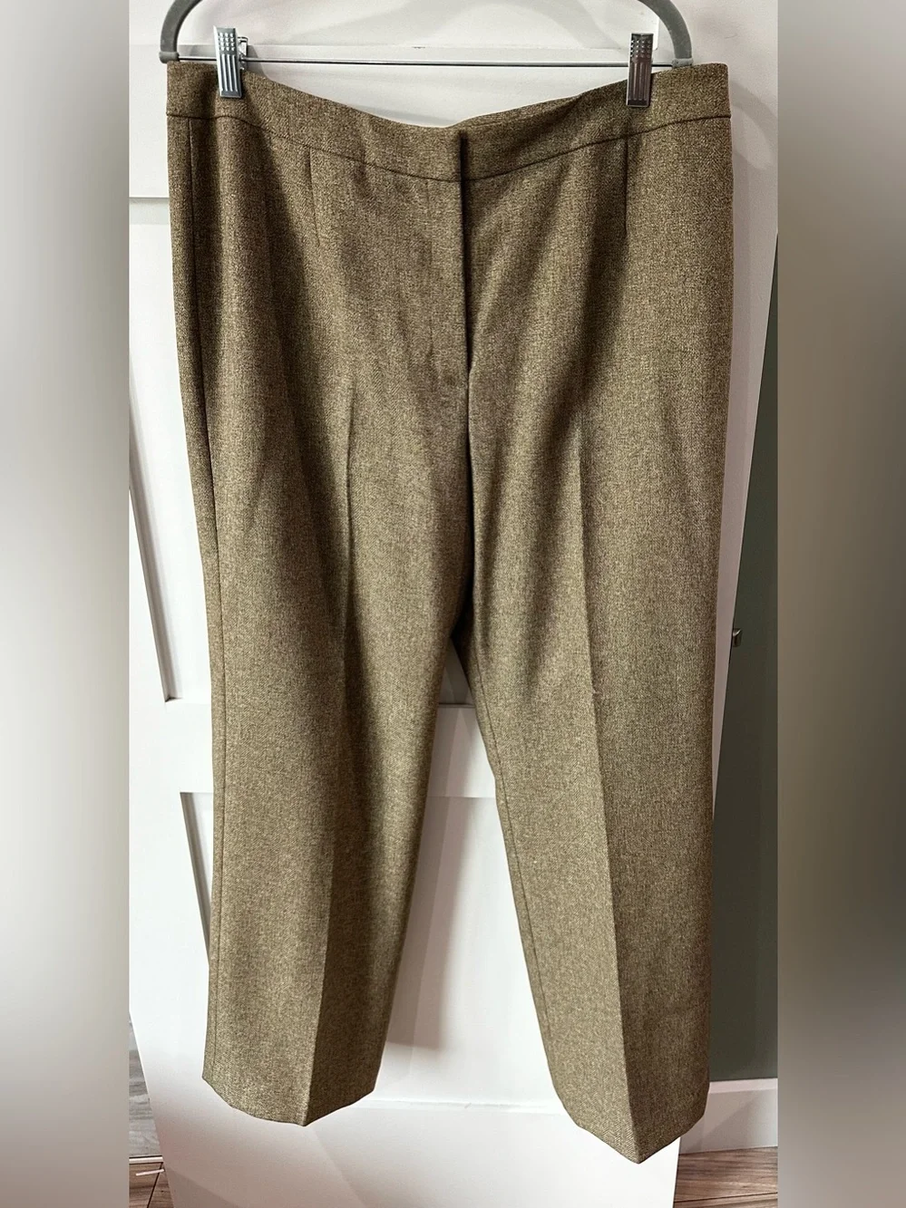 LE SUIT Brown Pant Suit Size 12 Lined Pockets Career Notch Collar 3 Pc Tweed